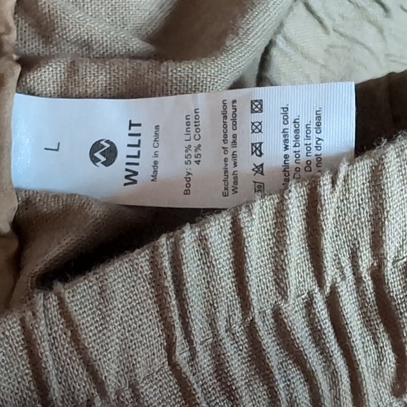 Willit Woman's Brown/khaki Linen/Cotton Pants,Size L. - Picture 6 of 8